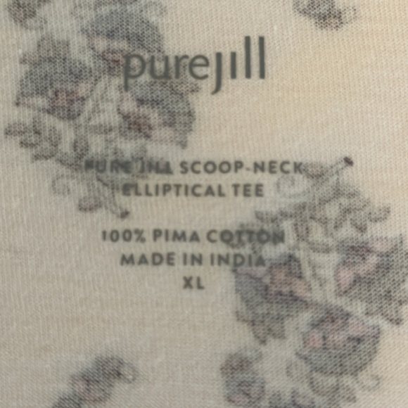 J.Jill Scoop Neck Elliptical Tee Top Floral XL NWOT - Picture 5 of 7